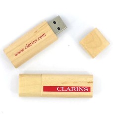 Wooden case USB stick -Clarins